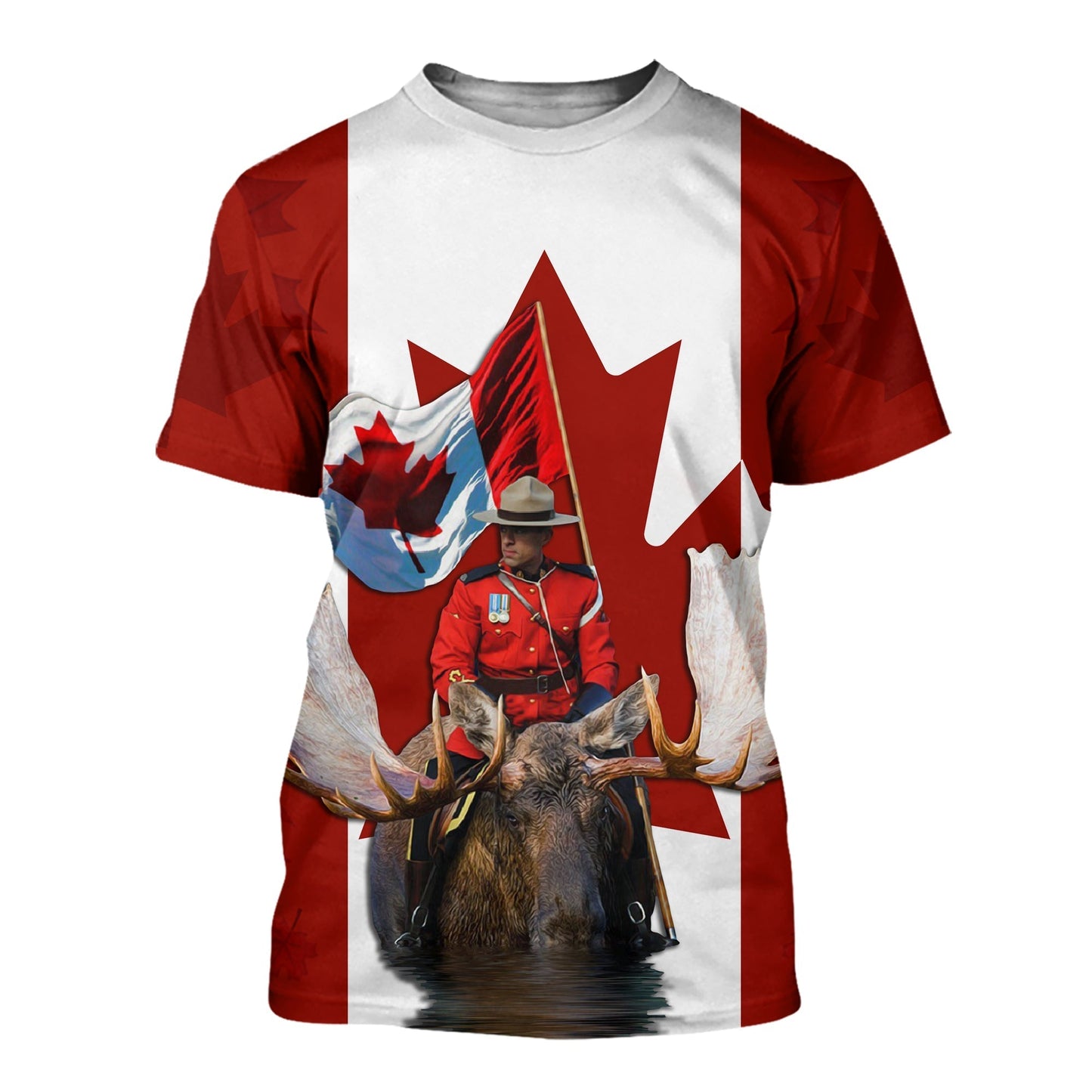 Canada Day T-Shirt Mountie on Moose Graphic Tee