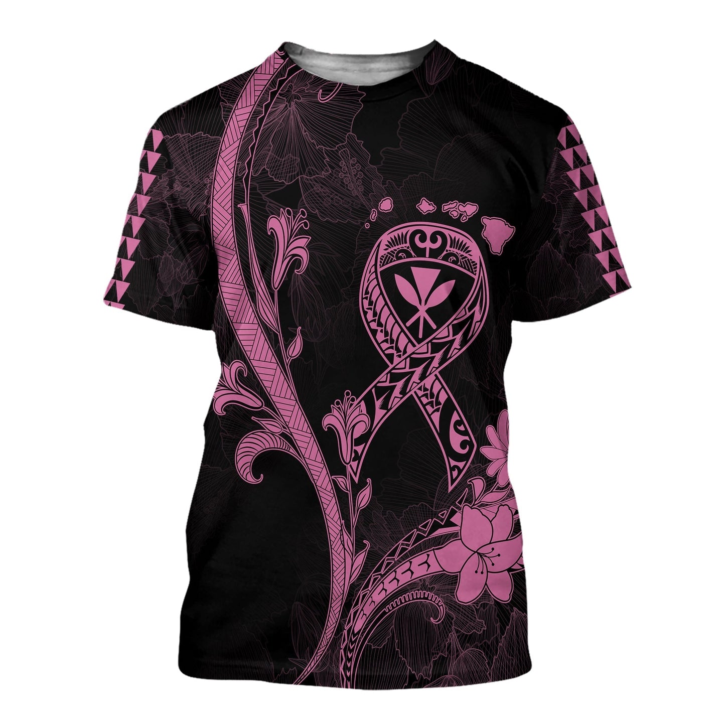 Hawaii T-Shirt Breast Cancer Survivor Mix Hibiscus Graphic Tee