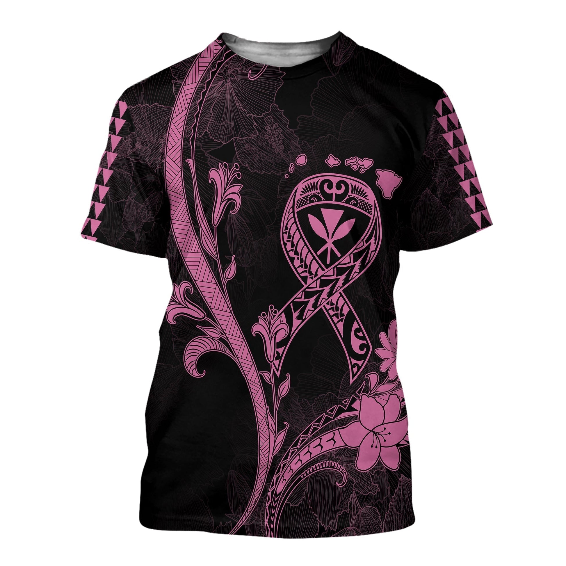 Hawaii T-Shirt Breast Cancer Survivor Mix Hibiscus Graphic Tee