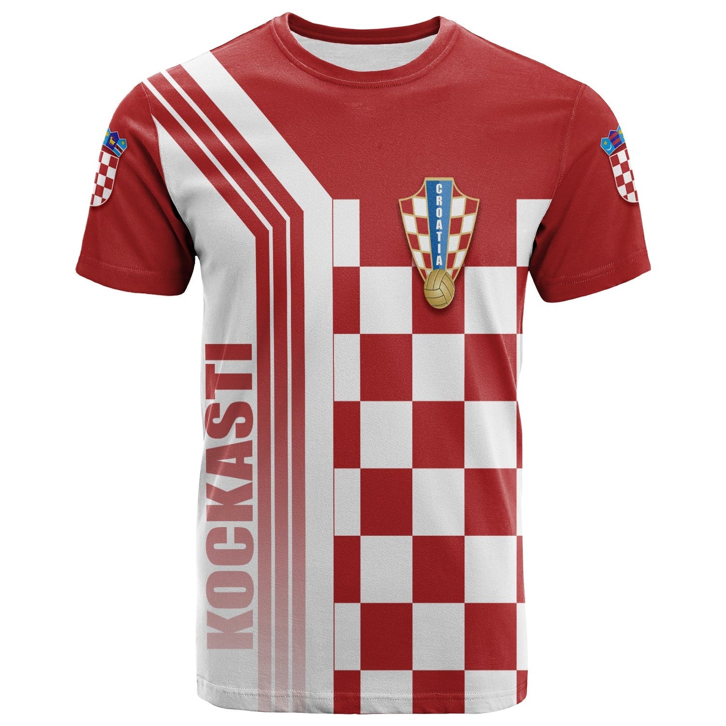 Personalised Croatia World Cup 2022 T-Shirt Kockasti Graphic Tee