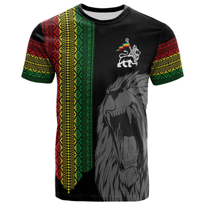 Ethiopia Patriot Day T-Shirt Amharic Letters Roaring Lion Graphic Tee