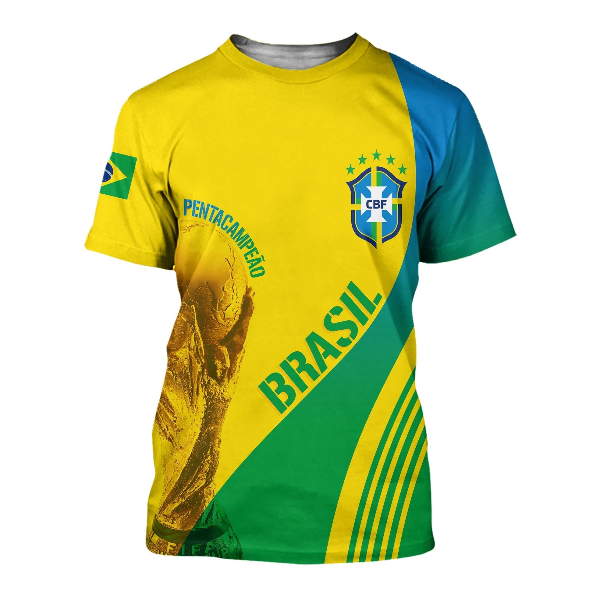 Personalised Brazil T-Shirt World Cup 2022 Pentacampe o Graphic Tee