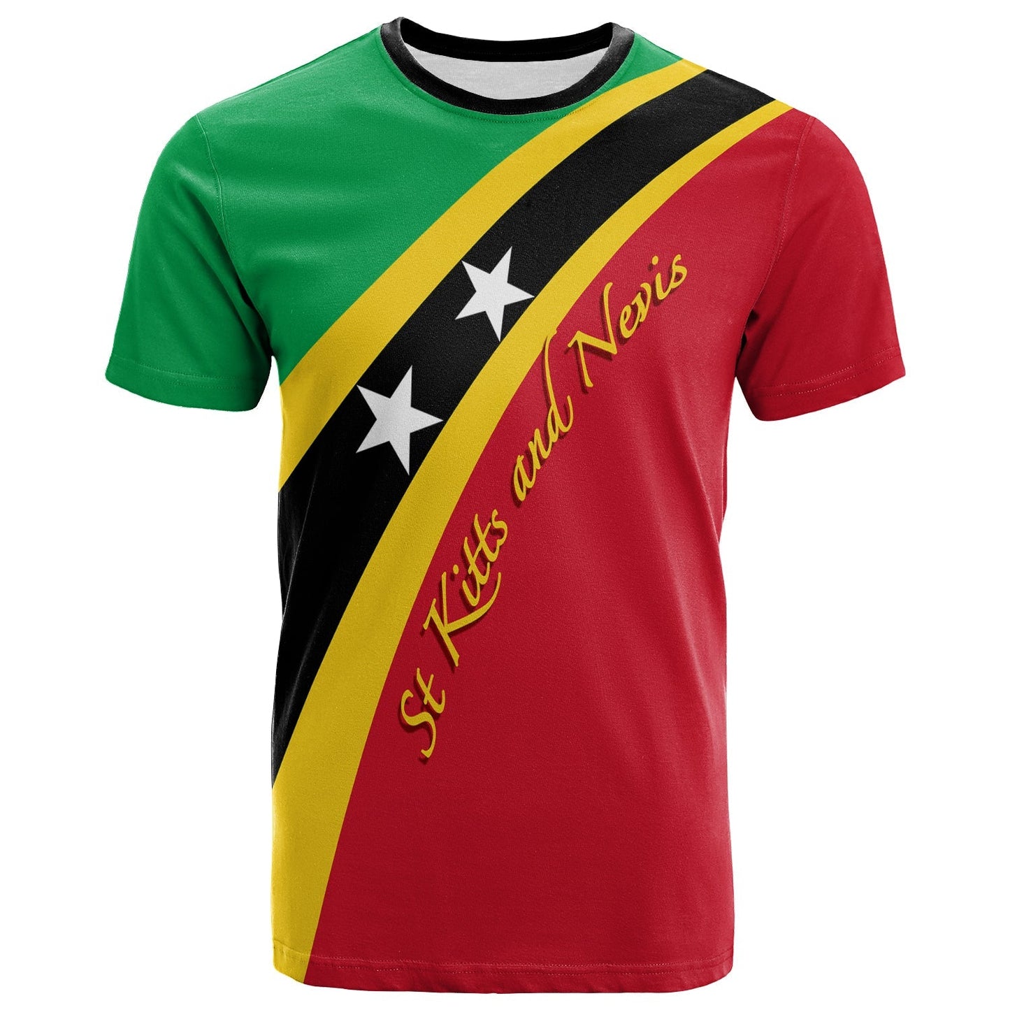 Saint Kitts and Nevis Personalised T-Shirt SKN Flag Simple Style Graphic Tee