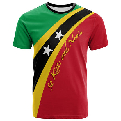 Saint Kitts and Nevis Personalised T-Shirt SKN Flag Simple Style Graphic Tee