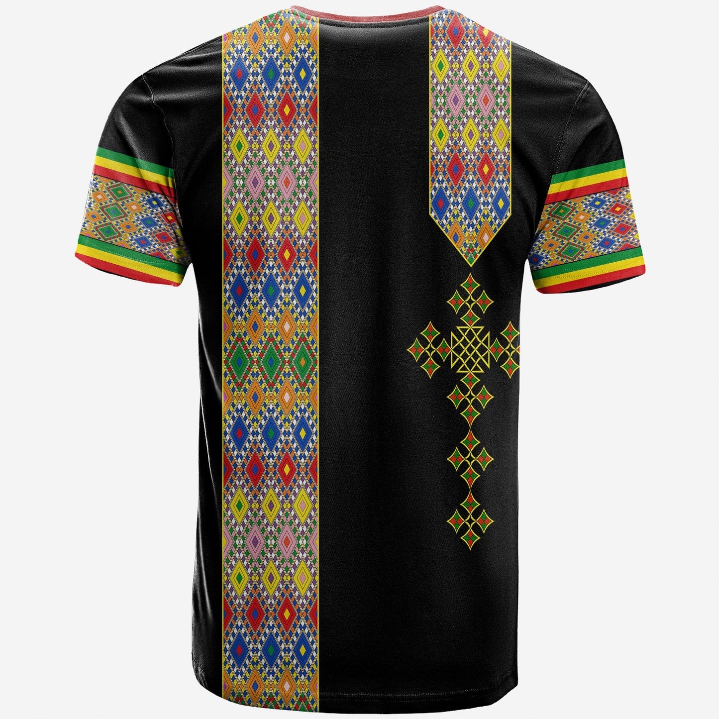 Habesha Tilet Pattern T-Shirt Ethiopia Emblem Graphic Tee