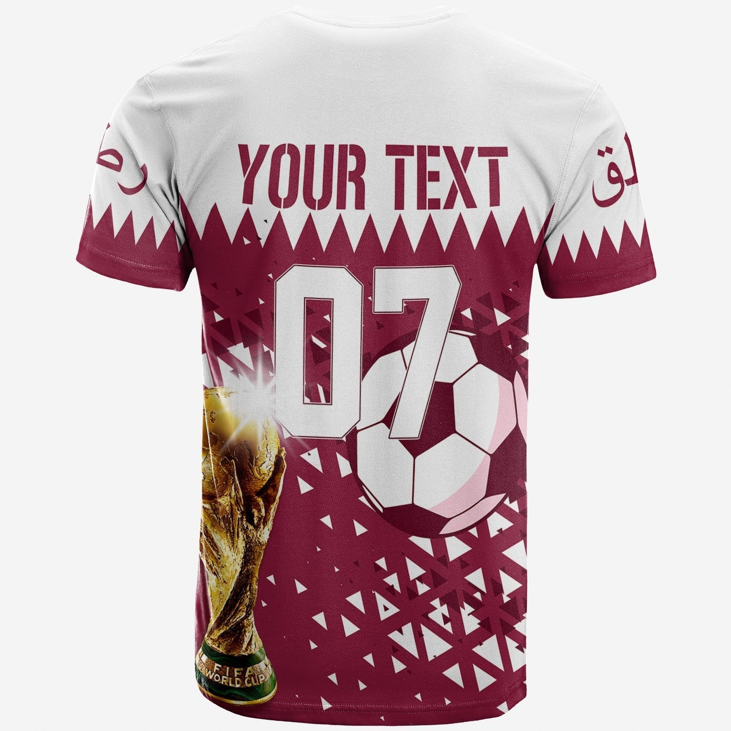 Personalised Qatar T-Shirt World Cup 2022 Sporty Vibes Graphic Tee