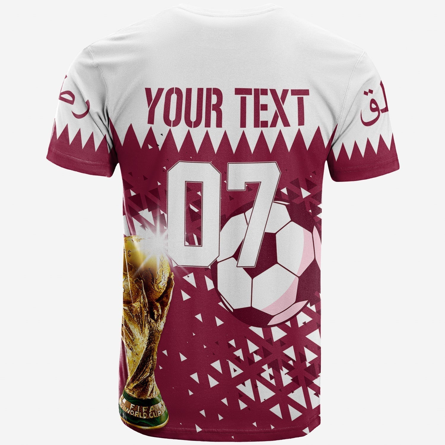 Personalised Qatar T-Shirt World Cup 2022 Sporty Vibes Graphic Tee