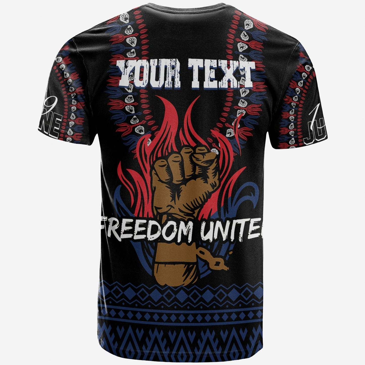 Juneteenth Dashiki Personalised T-Shirt Freedom United Graphic Tee