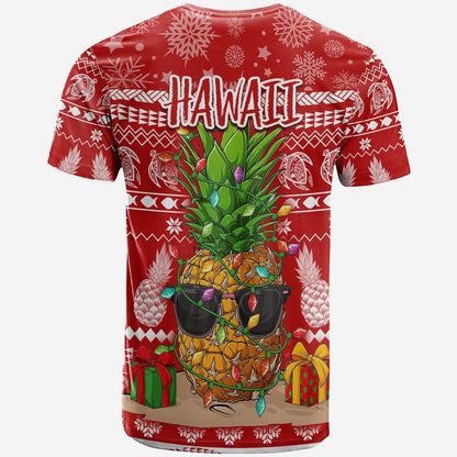 Hawaii Christmas T-Shirt Mele Kalikimaka Pineapple Graphic Tee