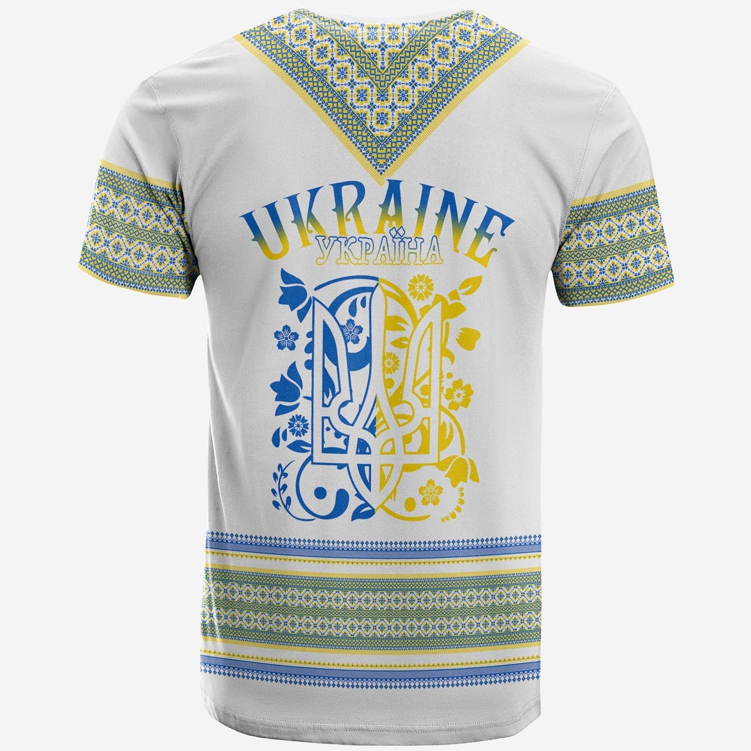 Ukraine Folk Patterns T-Shirt Unity Day White Graphic Tee