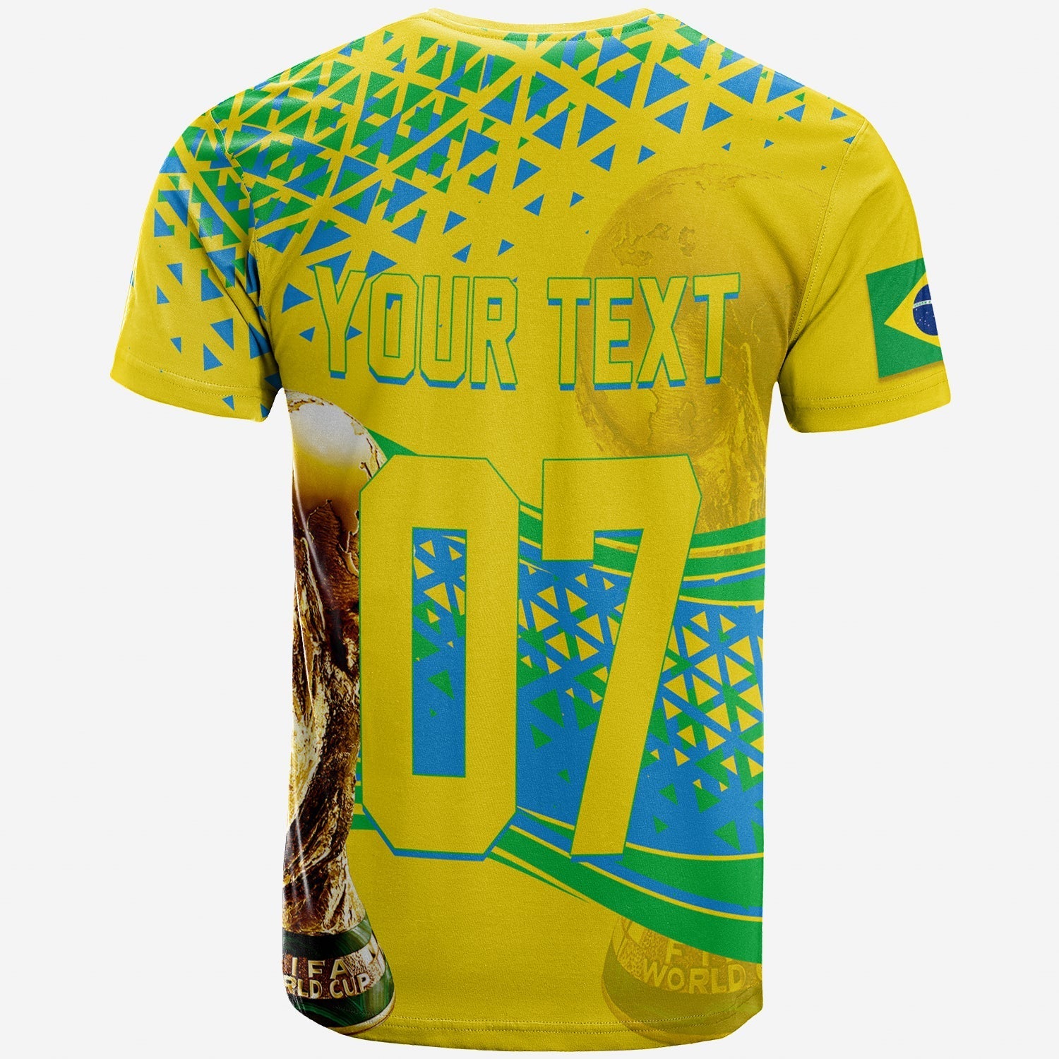 Personalised Brazil T-Shirt World Cup 2022 Champions Graphic Tee