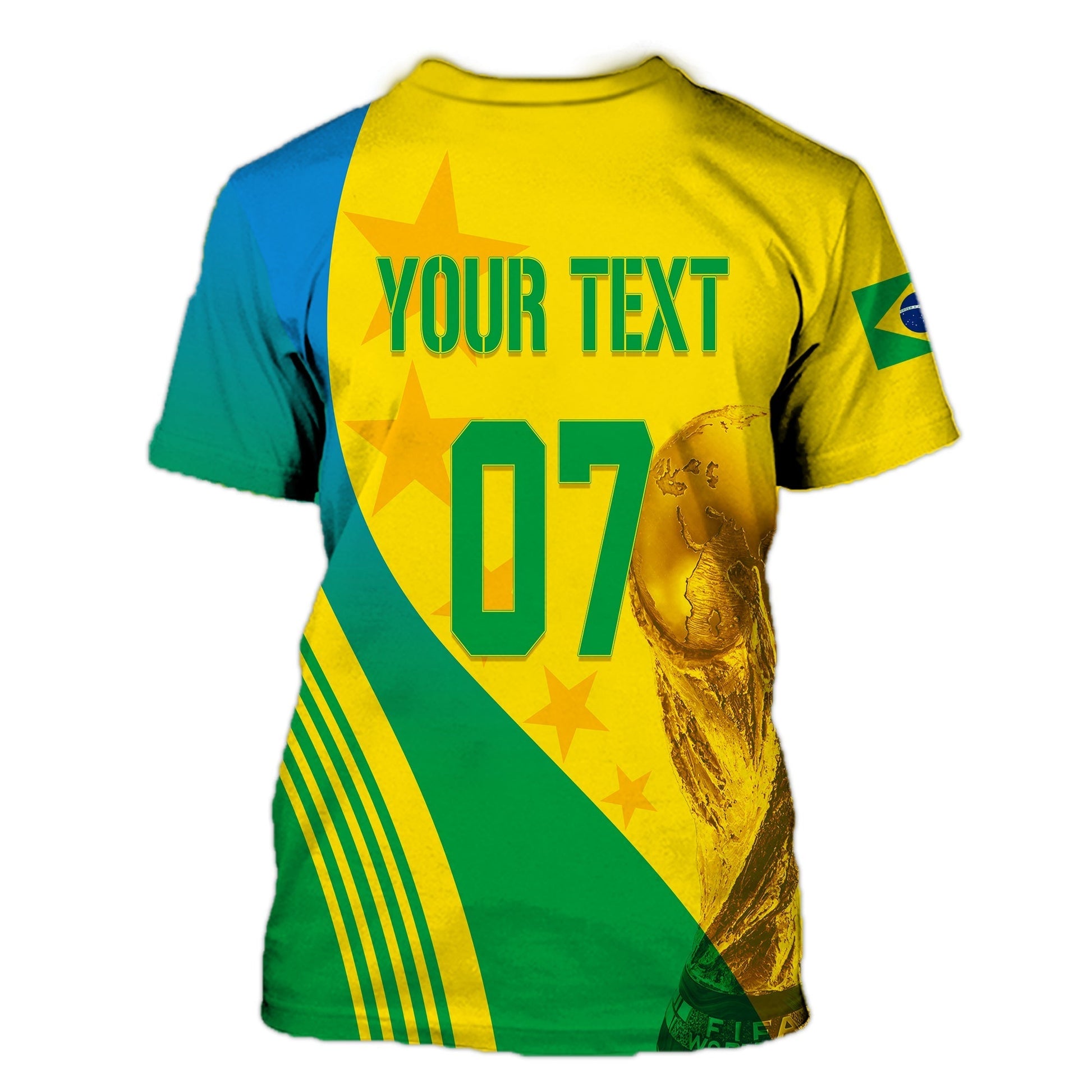 Personalised Brazil T-Shirt World Cup 2022 Pentacampe o Graphic Tee