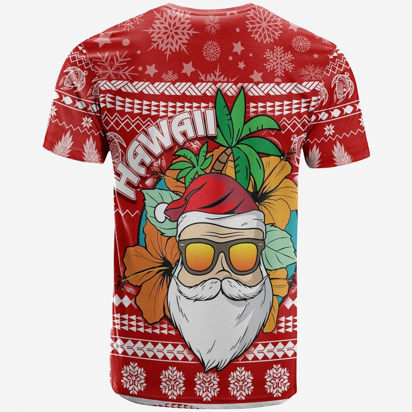 Hawaii Christmas T-Shirt Mele Kalikimaka Tropical Santa Graphic Tee