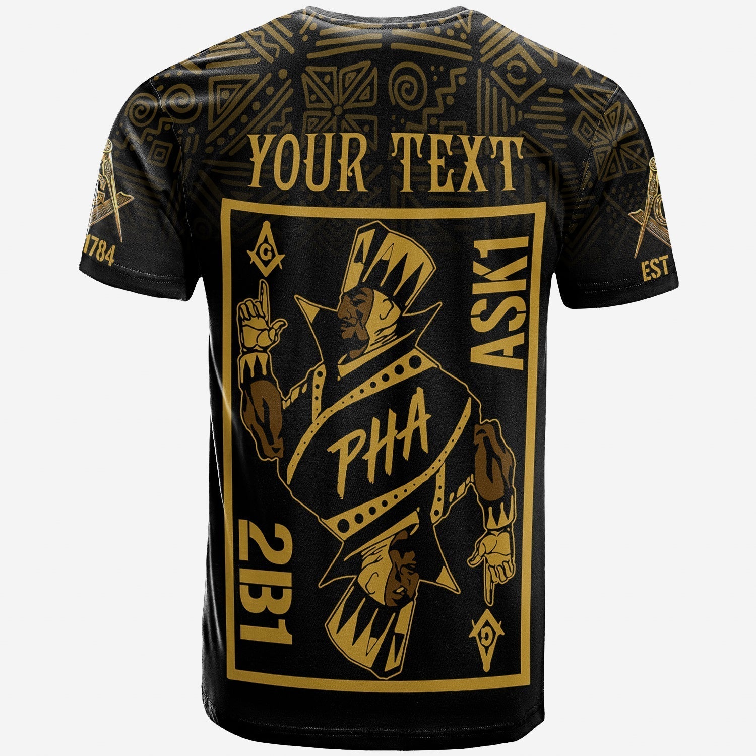 Personalised Prince Hall Mason T-Shirt Caste King 2B1 ASK1 Graphic Tee