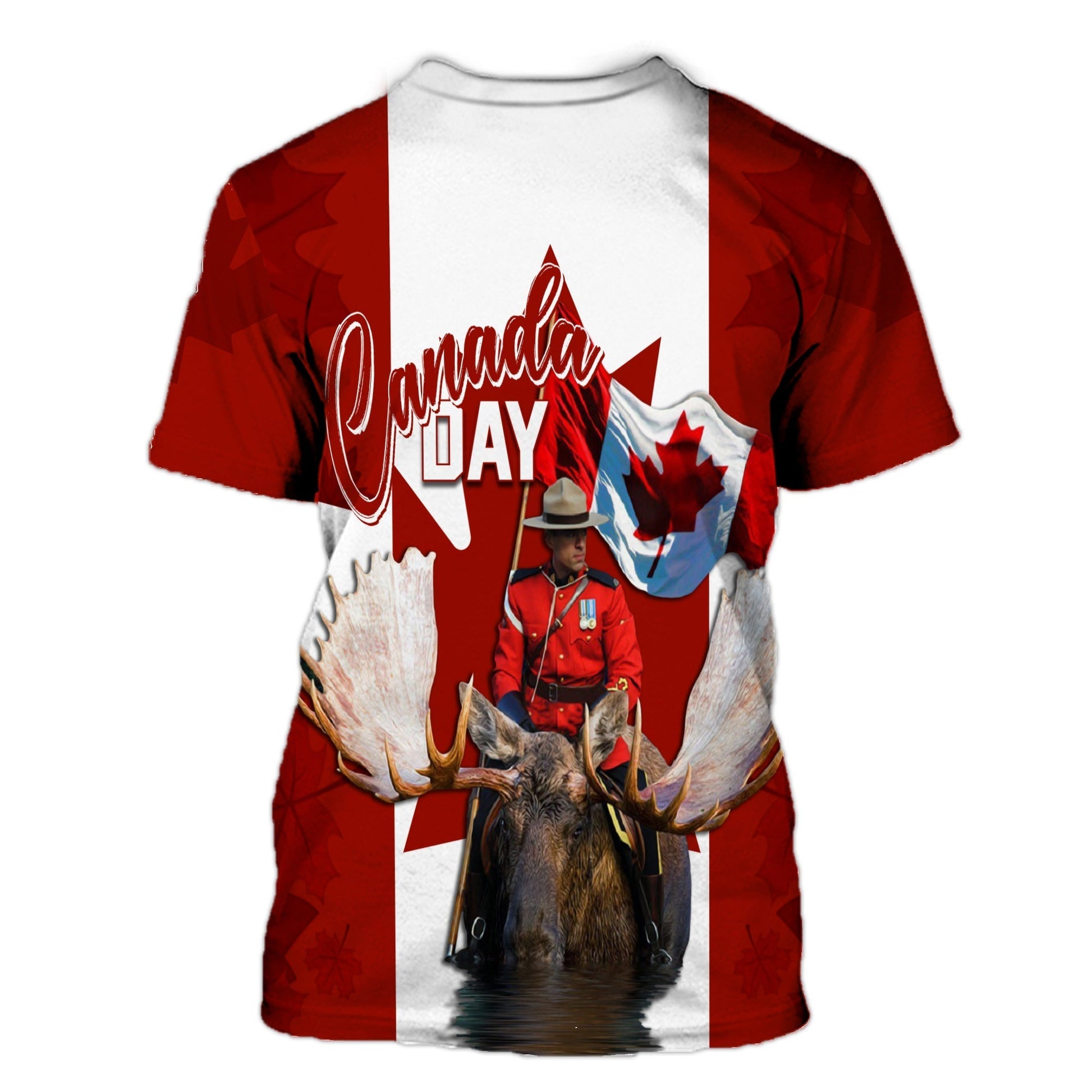 Canada Day T-Shirt Mountie on Moose Graphic Tee