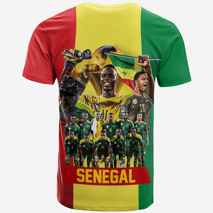 Senegal Football Champion D'Afrique T-Shirt Senegal Flag Graphic Tee
