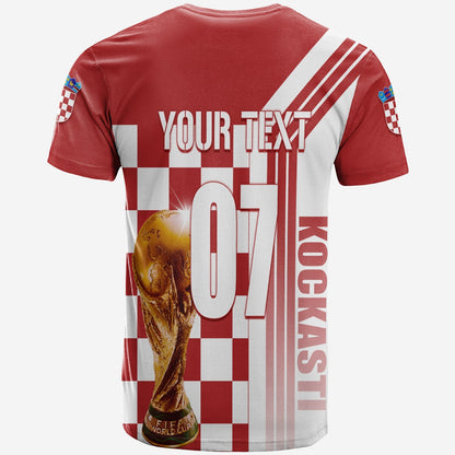 Personalised Croatia World Cup 2022 T-Shirt Kockasti Graphic Tee