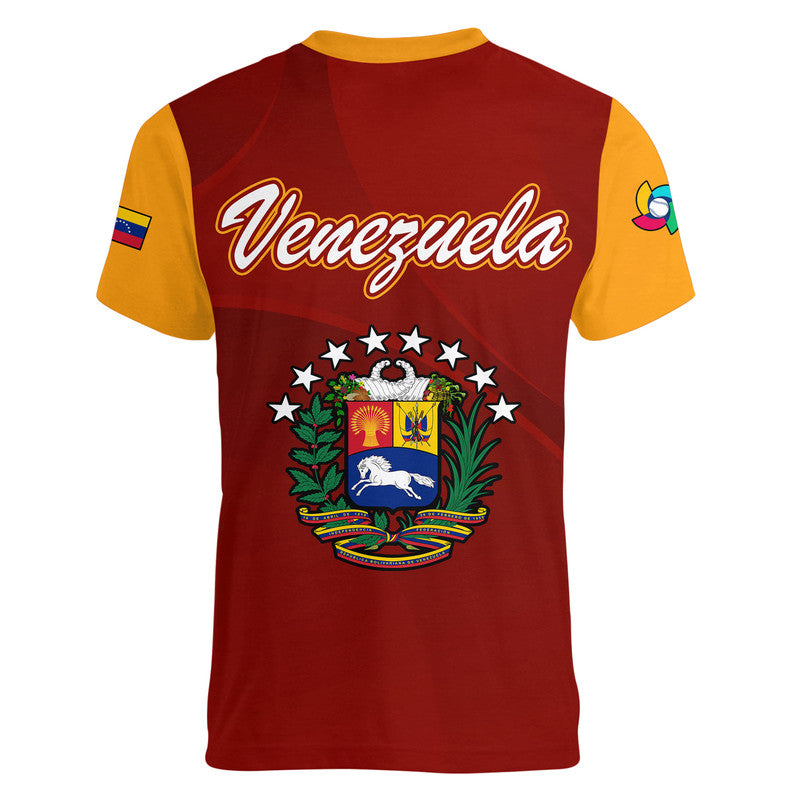 Venezuela Baseball V Neck T-Shirt Venezuela Coat Of Arms Graphic Tee