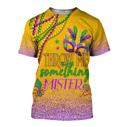 T-Shirt Mardi Gras Throw Me Something Mister Gold Graphic Tee