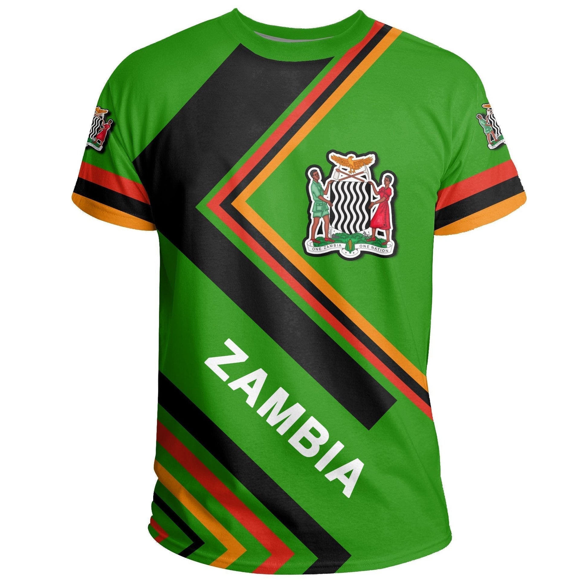 African T-Shirt Zambia Flag Tee Africa Nations Graphic Tee