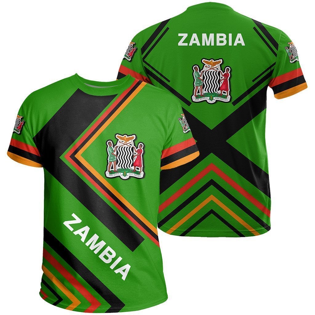 African T-Shirt Zambia Flag Tee Africa Nations Graphic Tee