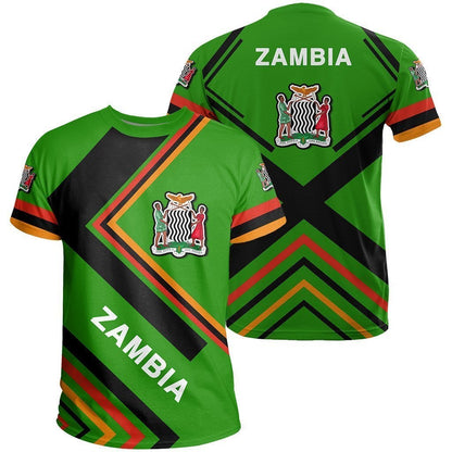 African T-Shirt Zambia Flag Tee Africa Nations Graphic Tee