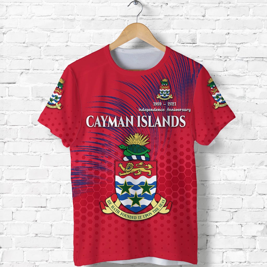 Cayman Islands T-Shirt Coat Of Arms Independence Anniversary Simple Style Red Graphic Tee