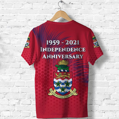 Cayman Islands T-Shirt Coat Of Arms Independence Anniversary Simple Style Red Graphic Tee