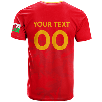 Custom Wales T-Shirt Football 2022 Graphic Tee