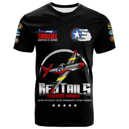 Tuskegee Airmen Red Tails African American Heros T-Shirt Graphic Tee