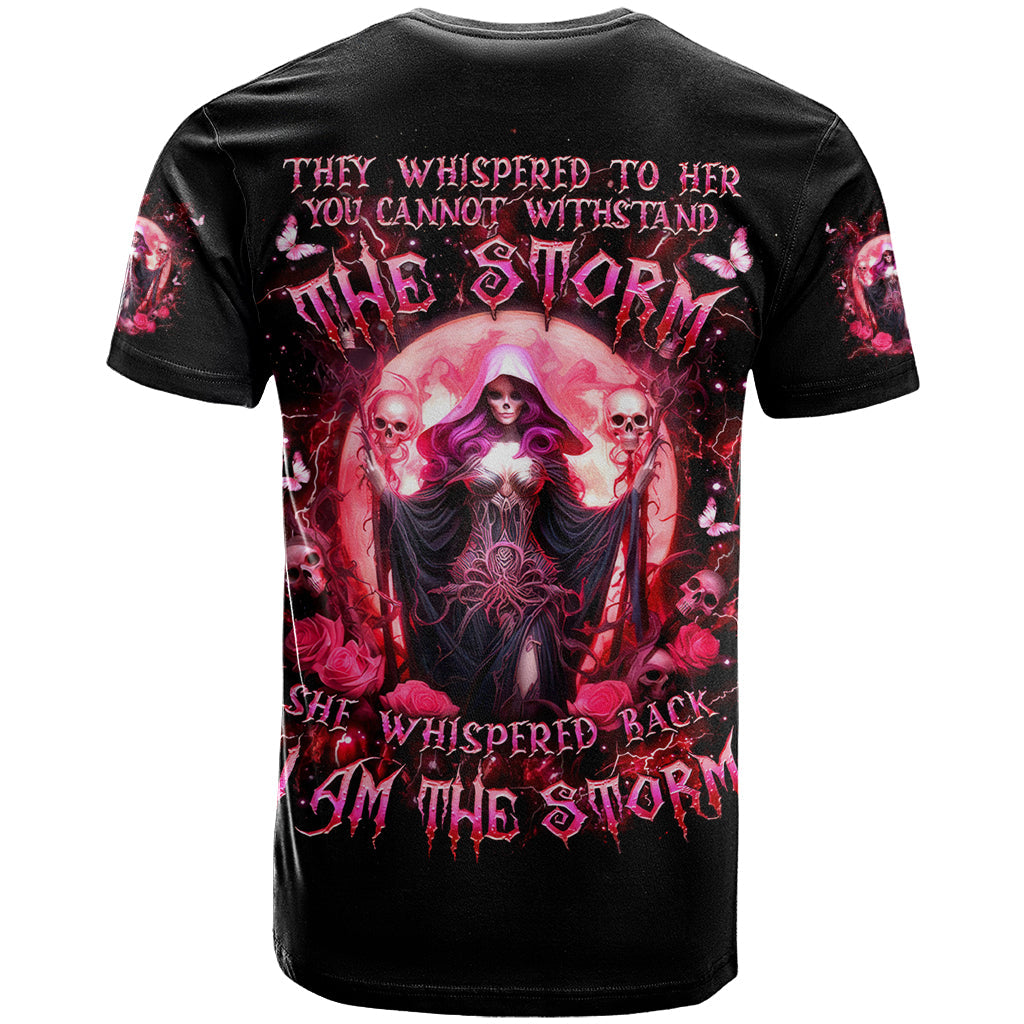 Witch Skull T-Shirt She Whispered Back Iam The Storm Graphic Tee