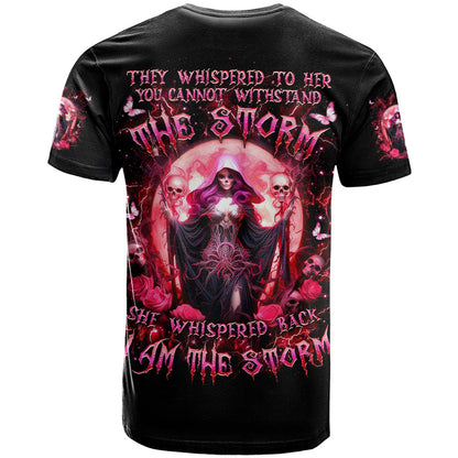 Witch Skull T-Shirt She Whispered Back Iam The Storm Graphic Tee