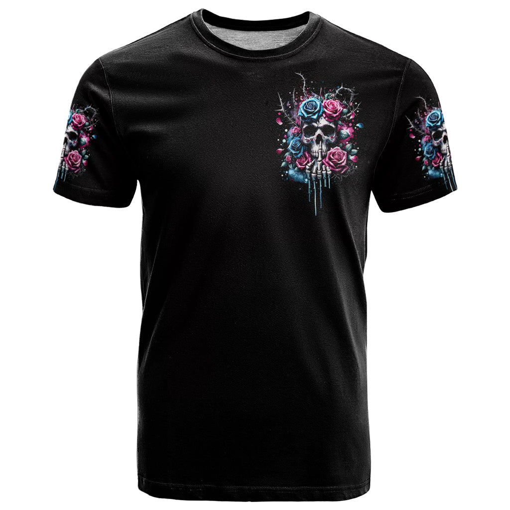 Rose Skull T-Shirt Fresh Out Of Fucks Graphic Tee