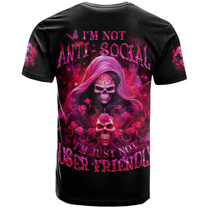 Witch Skull T-Shirt I'm Not Anti-Social I'm Just Not User Friendly Graphic Tee