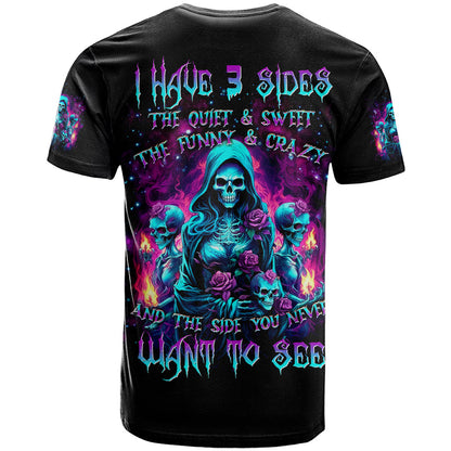 Witch Skull T-Shirt I Have 3 Sides And The Side You Never Want To See Graphic Tee