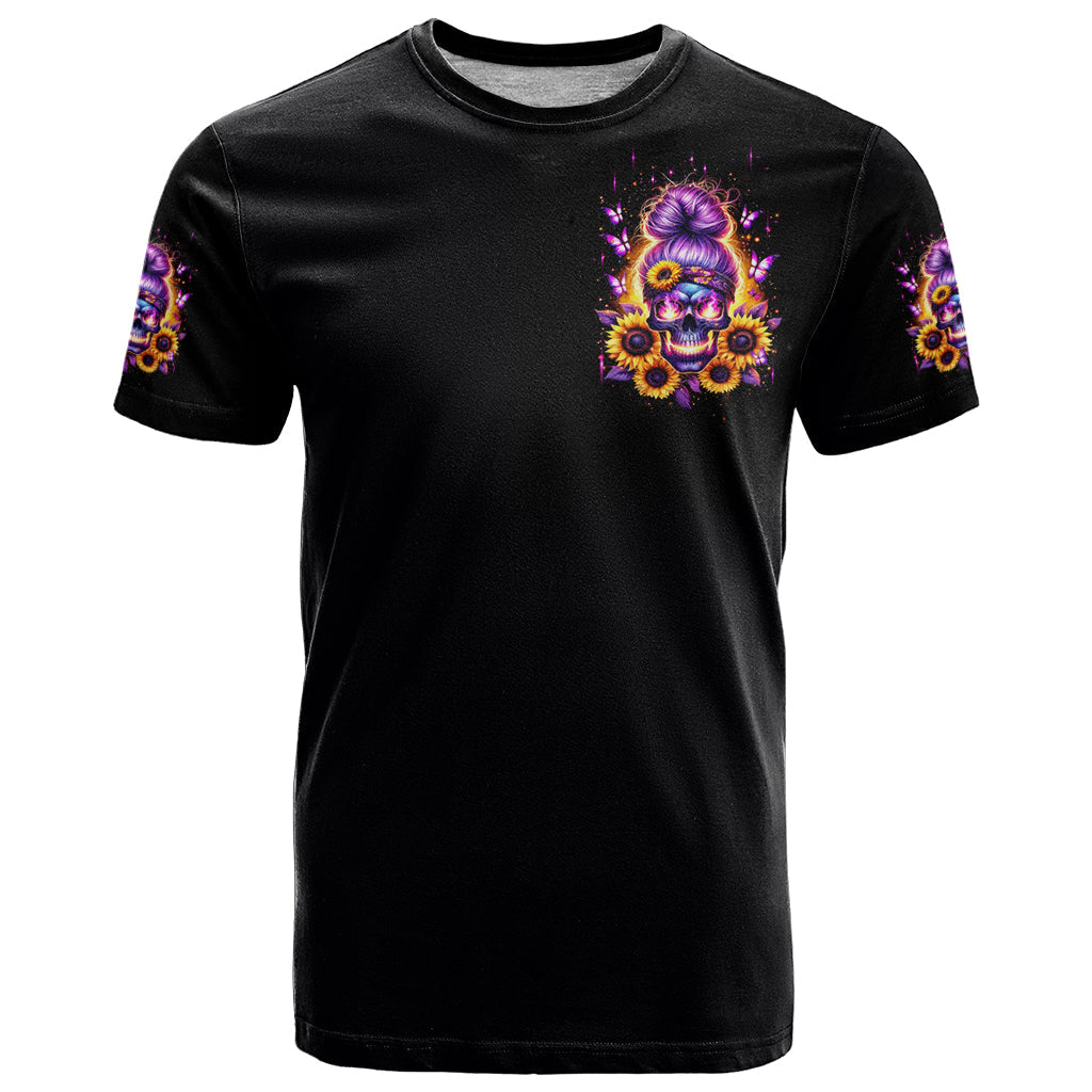 Sunflower Skull T-Shirt She Is Sunshine Mixed With A Little Hurricane Graphic Tee