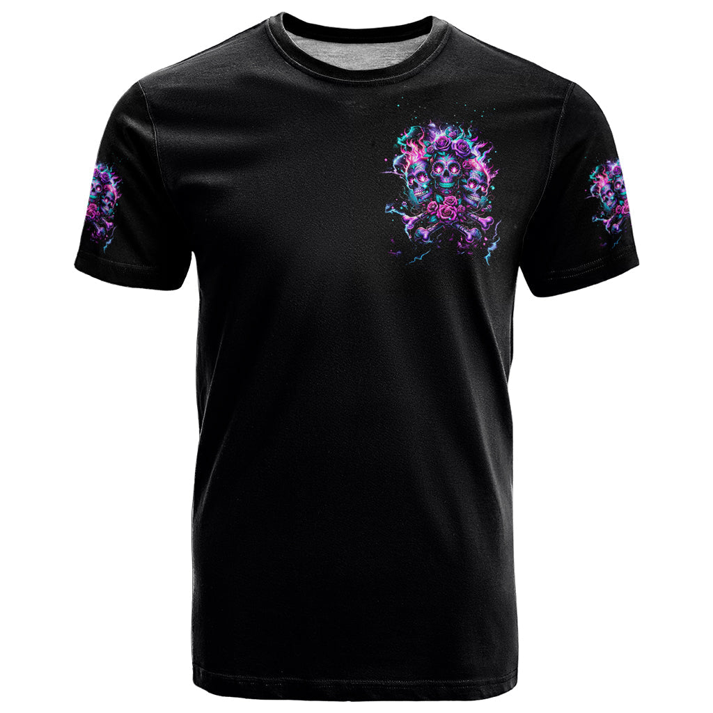 Flower Skull T-Shirt Stuck Between IDK IDC Graphic Tee