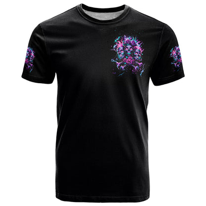Flower Skull T-Shirt Stuck Between IDK IDC Graphic Tee