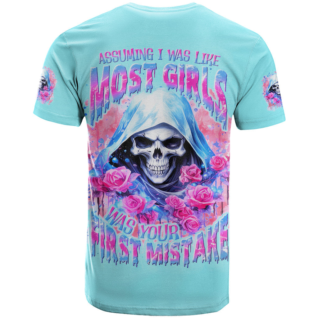 Witch Skull T-Shirt Assuming Was Like Most Girls Was Your First Mistake Graphic Tee