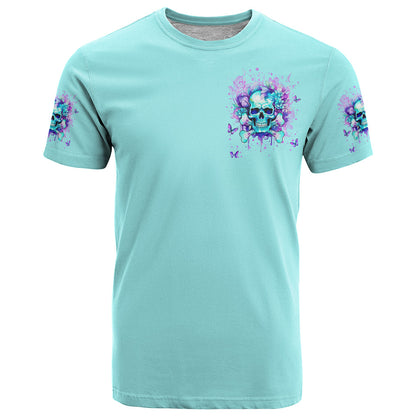 Flower Skull T-Shirt I'm A Bitch With A Low Bullshiit Tolrange Don't Try Me Graphic Tee