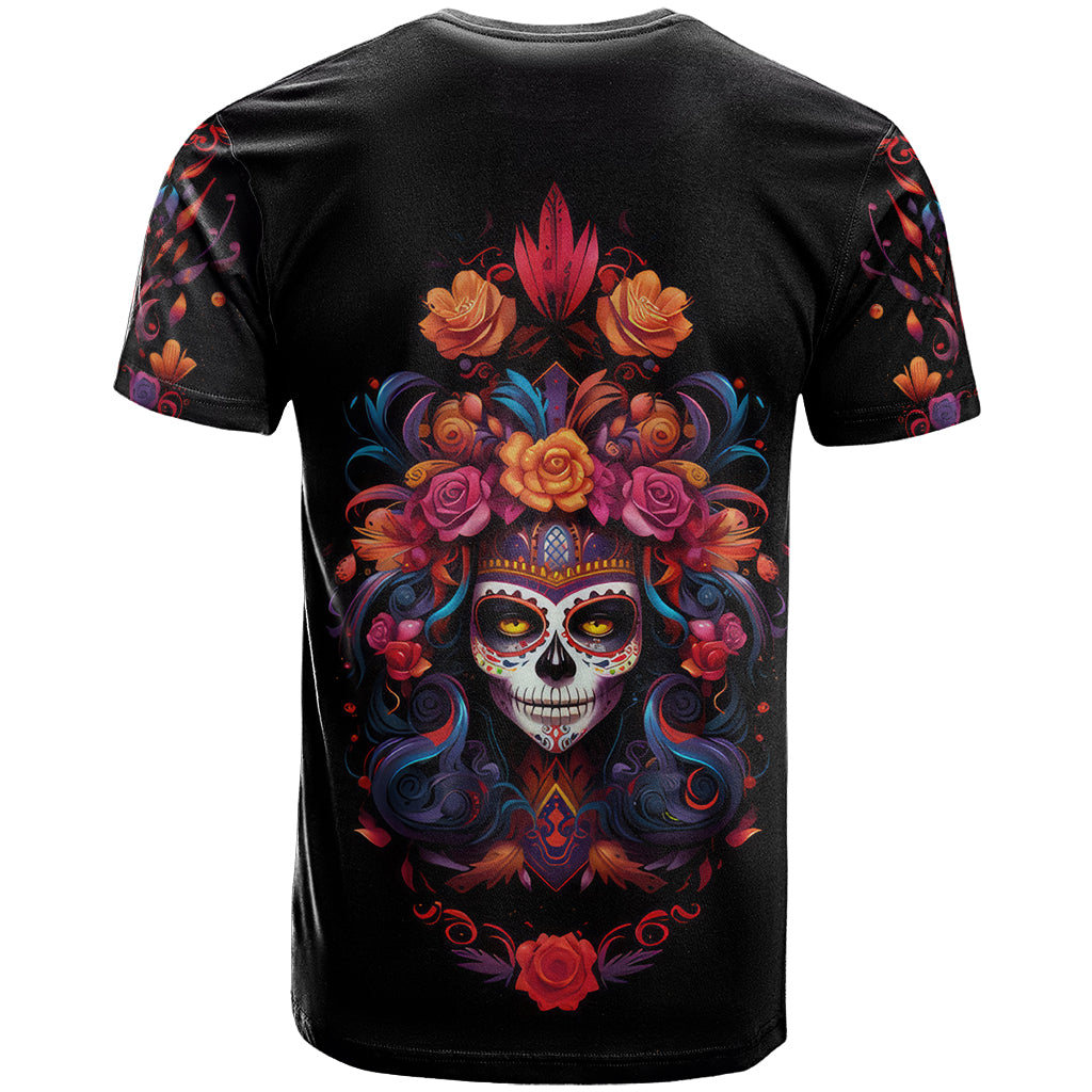 Day of Dead Skull T-Shirt Sugar Skull Festival Lady Graphic Tee