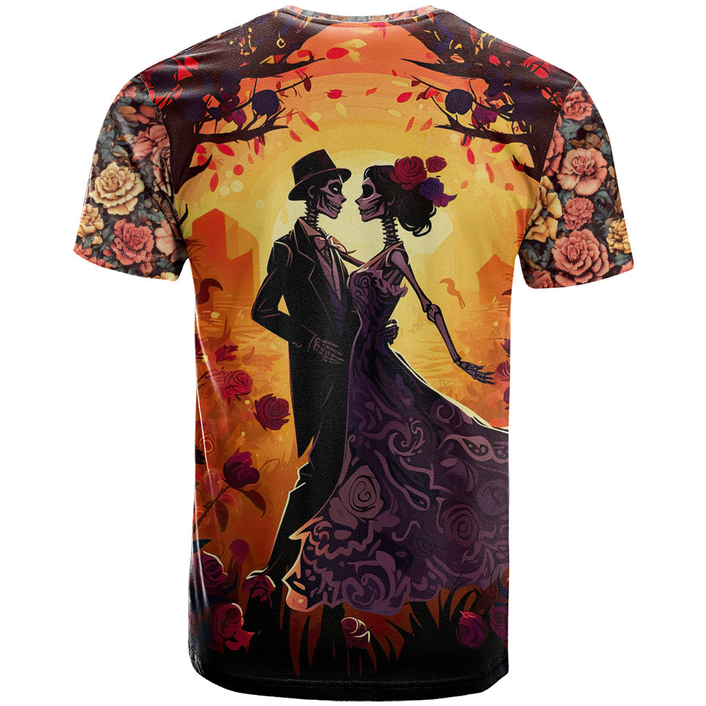 Day of Dead Couple T-Shirt Sugar Skull Couple Dancing Graphic Tee