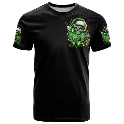 Christmas Skull T-Shirt Drink Up Bitches Graphic Tee