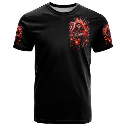 Flame Skull T-Shirt Of Course I'm Going To Hell Just Pick You Up Graphic Tee