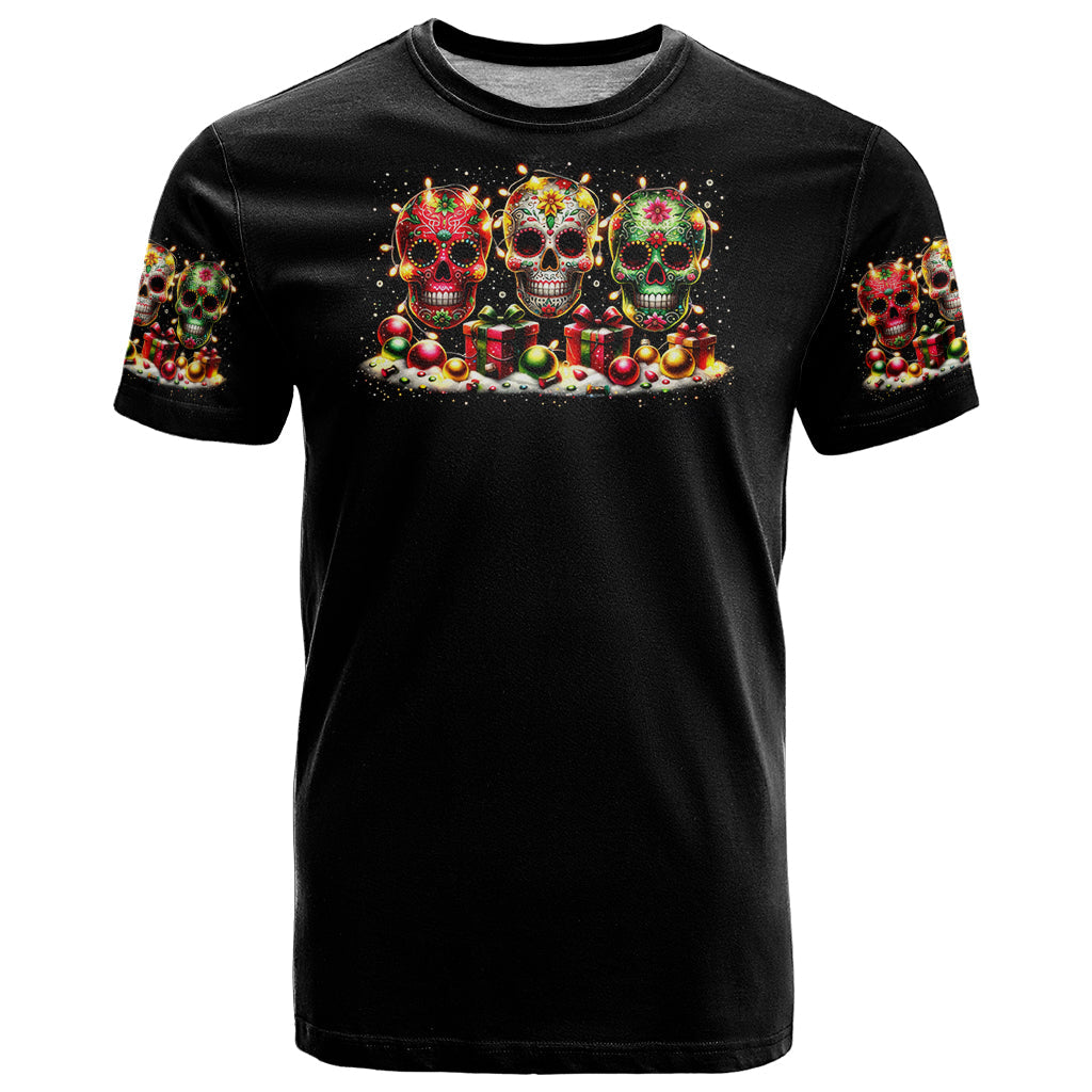 Christmas Sugar Skull T-Shirt Christmas Tree Sugar Skull Graphic Tee