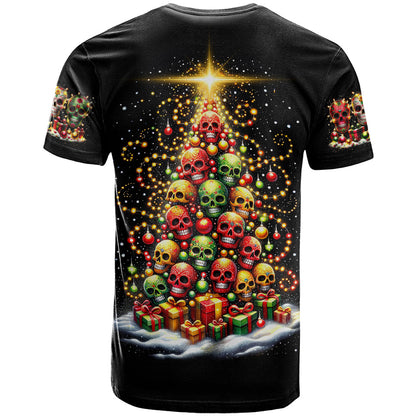 Christmas Sugar Skull T-Shirt Christmas Tree Sugar Skull Graphic Tee
