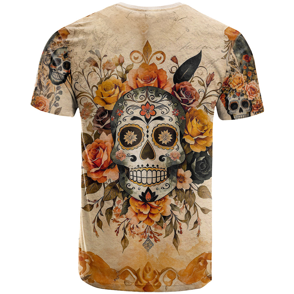 Sugar Skull T-Shirt Rose Sugar Skull Vintage Graphic Tee