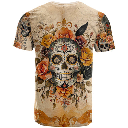 Sugar Skull T-Shirt Rose Sugar Skull Vintage Graphic Tee