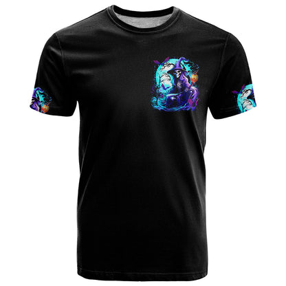 Witch Skull T-Shirt You Couldn't Handle Me Even With Intrustions Graphic Tee