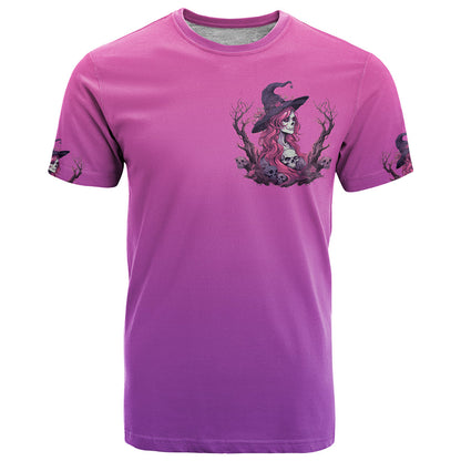 Witch Skull T-Shirt i'm A Grumpy Old Lady Sarcasm Depends On Your Stupidity Graphic Tee